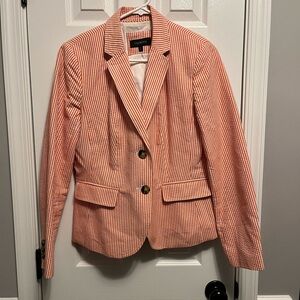 Talbots Coral White Blazer 100% Cotton size 8. Business or‎ Casual wear